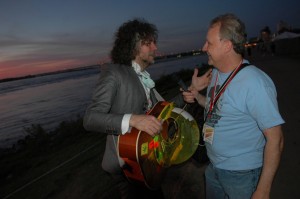 Wayne Coyne of The Flaming Lips chats with Mike backstage at the Beale Street Music Festival