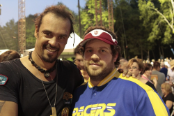 Michael Franti with fan Brian Pearson