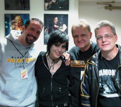 Joan Jett backstage with Tom, Mike, and Brian of Concert Blast - Horseshoe Casino Tunica, MS